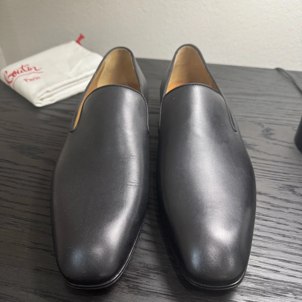 Christian Louboutin Dandelion Loafer Dress Shoe Leather Black 41 - Picture 2 of 8